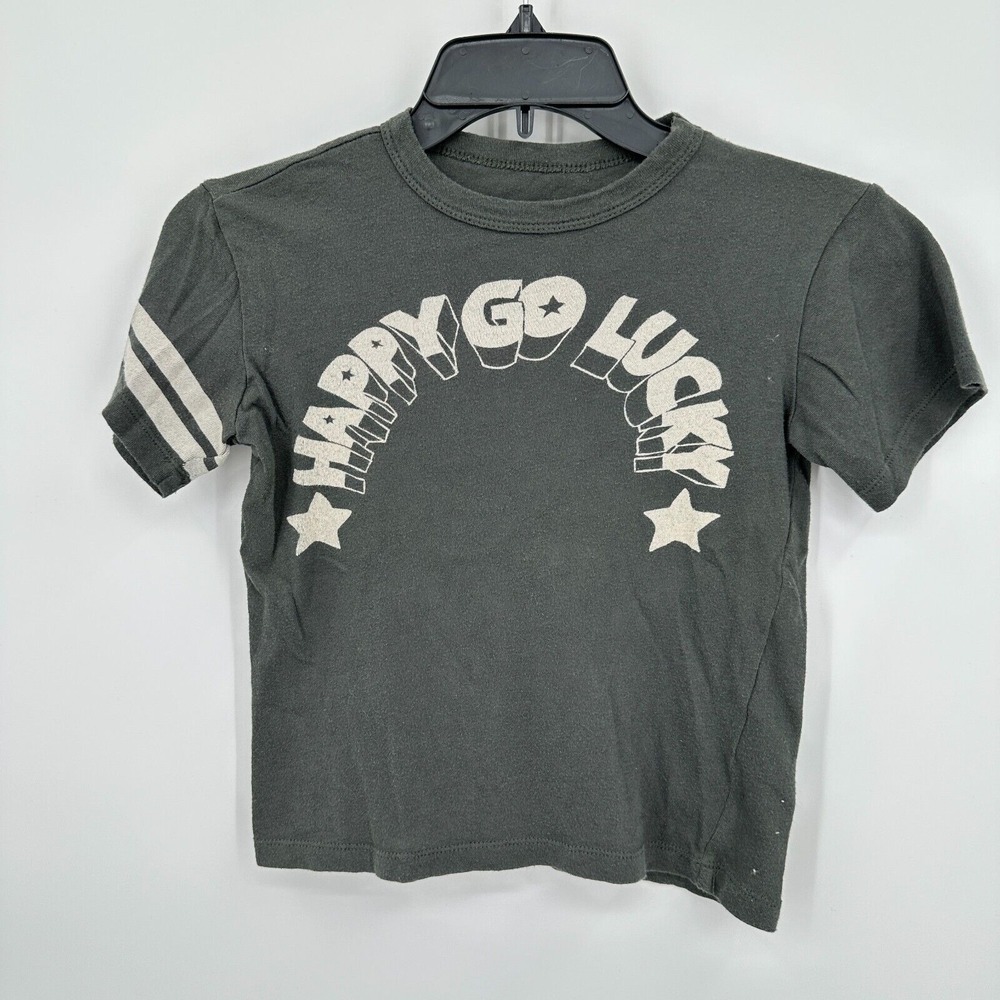 Chaser Happy Go Lucky Tshirt Kids Size 7 Gray Green‎ Lightweight Indie Boho